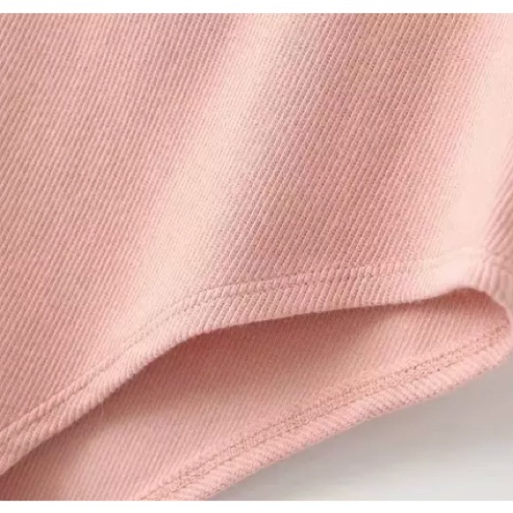 The Cutest Pink Ribbed Button Ruffled Bodysuit - Picture 6 of 6